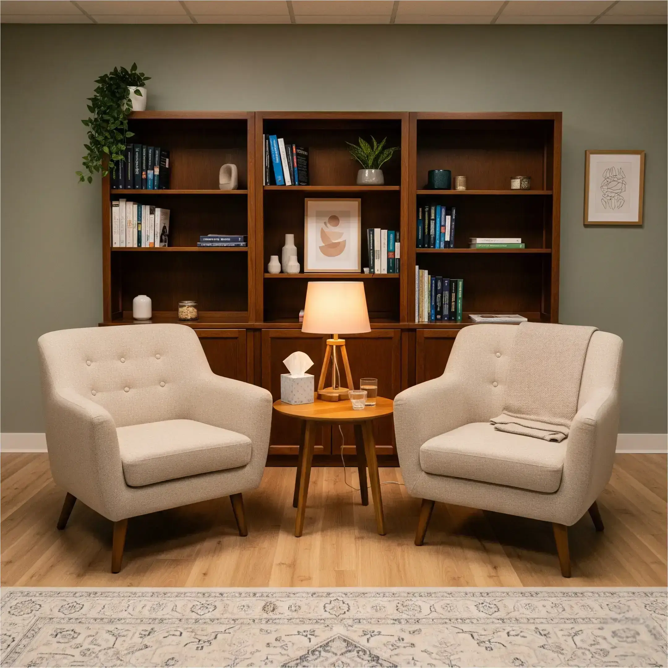 Cabinet de psychologue, un espace de consultation serein et confidentiel.