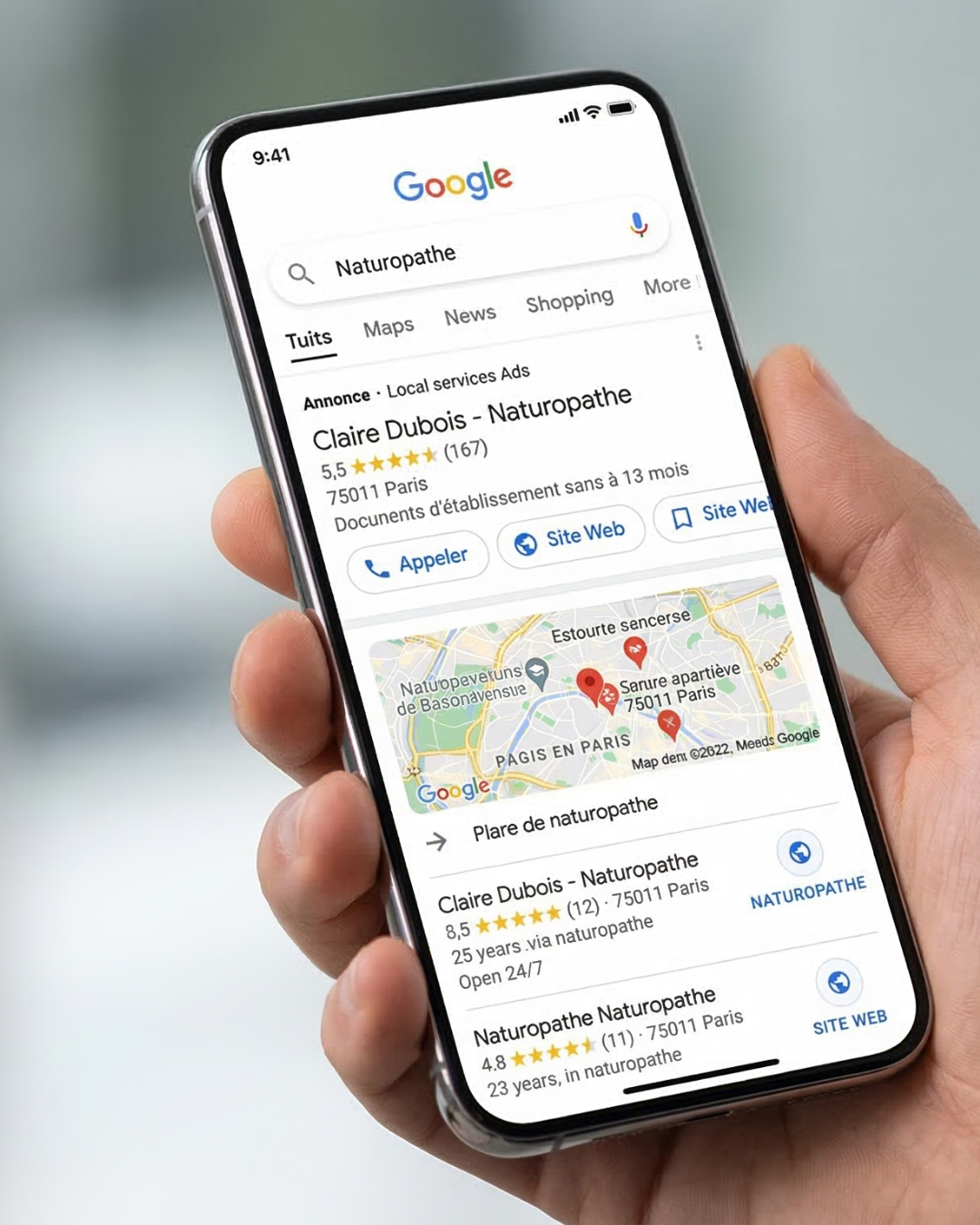 Positionnement Google Ads local pour un naturopathe