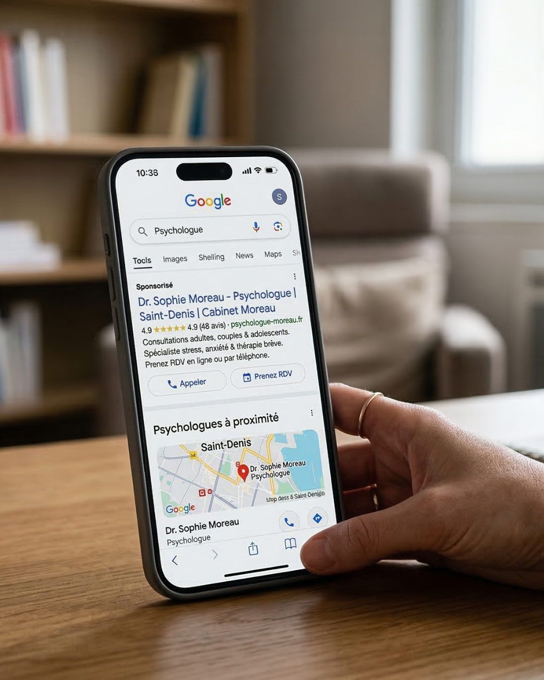 Positionnement Google Ads local pour un cabinet de psychologue