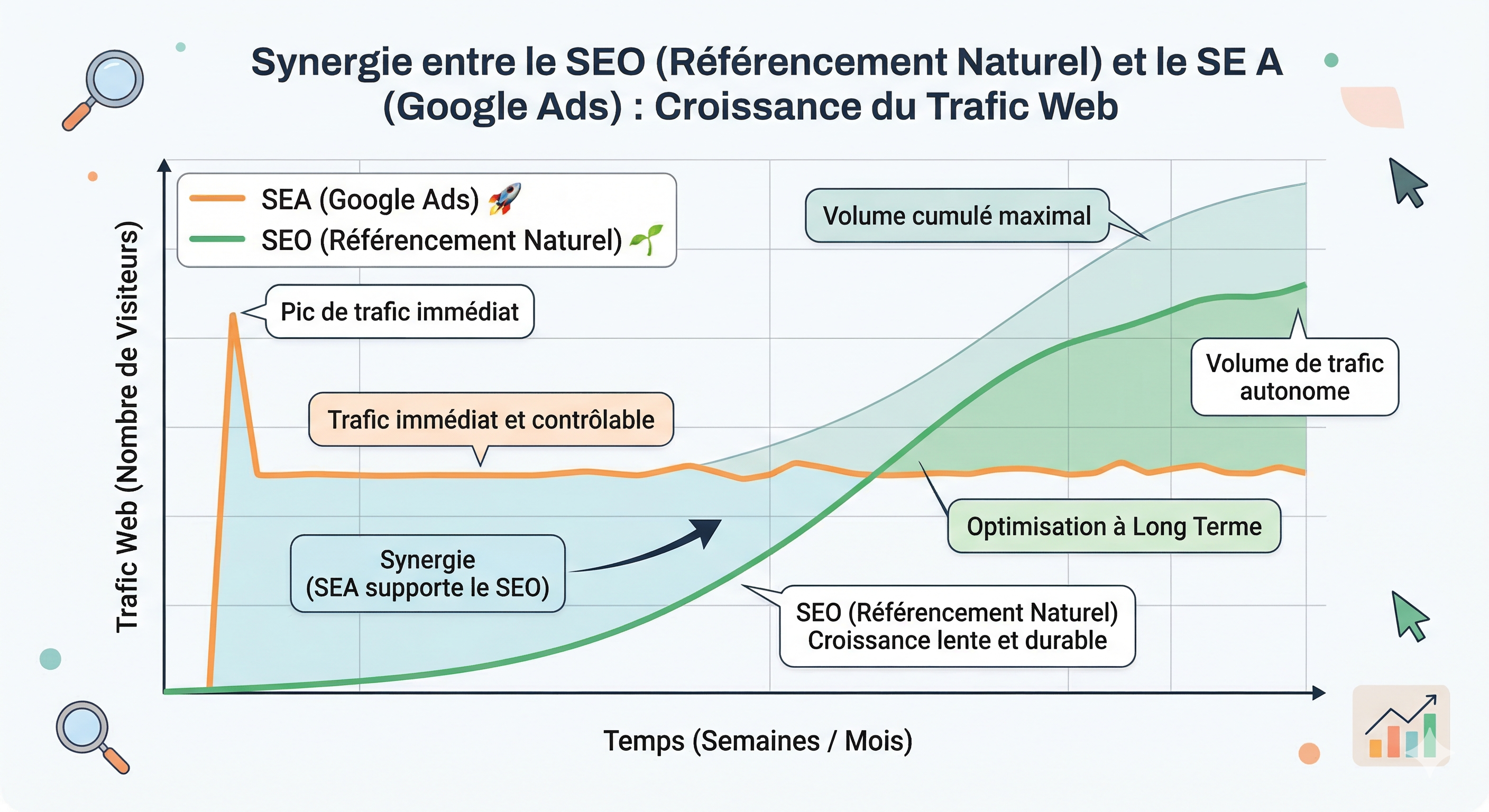 comparatif trafic seo et publicité google ads pour professionnels du bien-être
