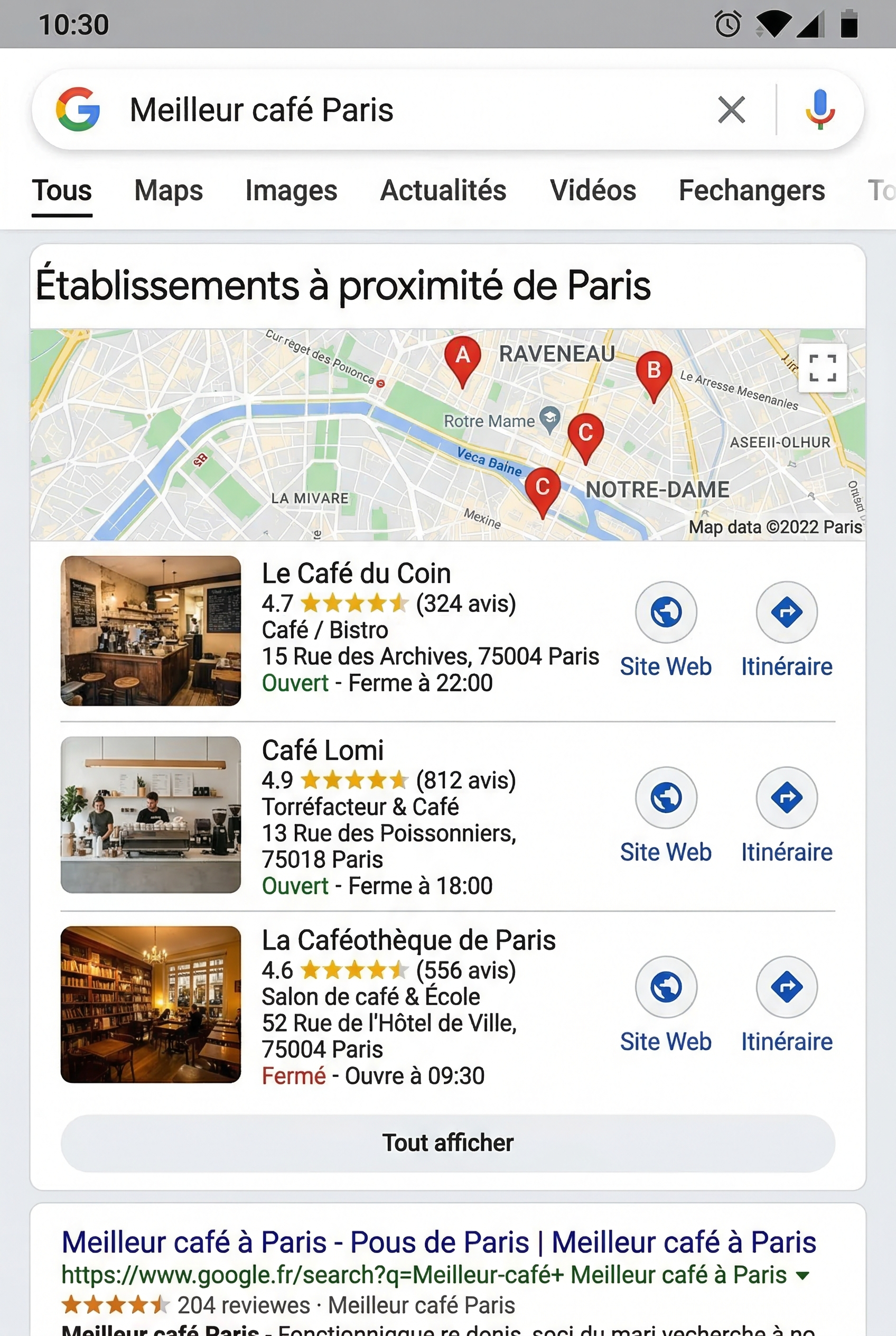 pack local google my business résultats de recherche pour thérapeutes